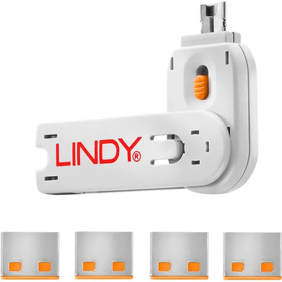 Lindy USB-A Port Blocker (4 stk) Orange