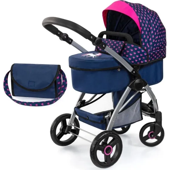Bayer City Max Kombi Dukkevogn, Navy, til dukker op til 46 cm