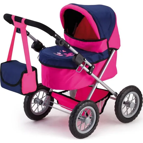 Reig Trendy Classic Dukkevogn Fuchsia/Marineblå 45 cm