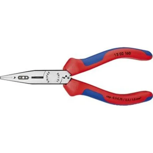 KNIPEX 13 02 160 Spids/Crimptang, 160 mm, rød/blå