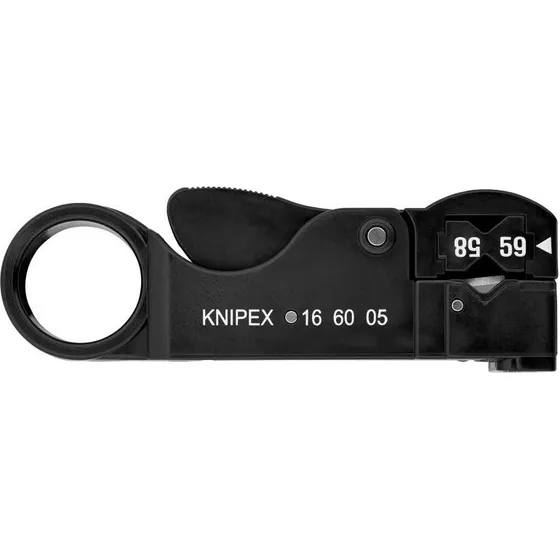 Knipex 16 60 05 Afisoleringstang til koaksialkabler med 3 justerbare blade