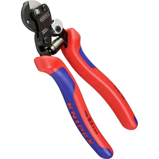 KNIPEX Stålwiresaks 160 mm bruneret, rød/blå
