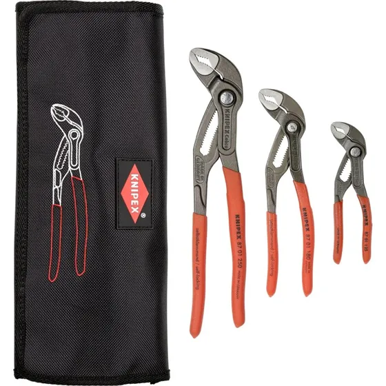 KNIPEX Cobra® Vandpumpetænger med Værktøjsrulle – 3 stk
