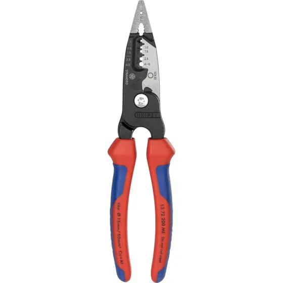 Knipex 13 72 200 ME Kabelstripper 200 mm, Rustfrit Stål, Sort/Blå/Rød
