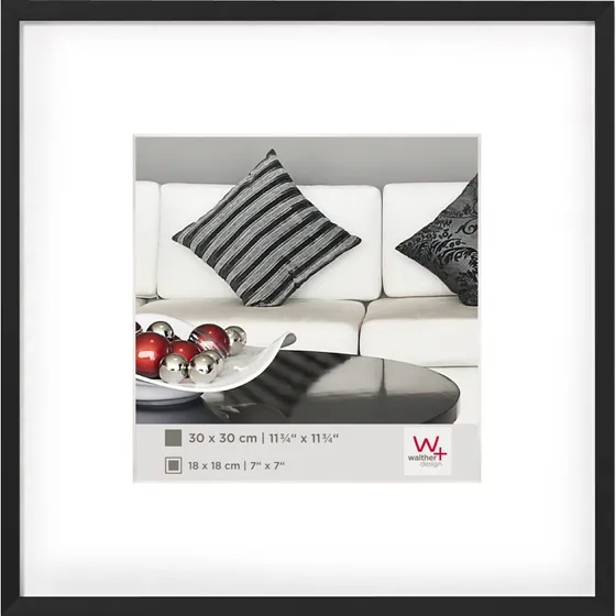 Walther Chair AJ330B 30x30 cm Billedramme med Passepartout, Sort Aluminium