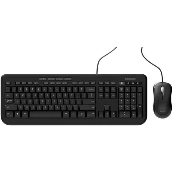 Microsoft Wired Desktop 600 Tysk Sort med Mus