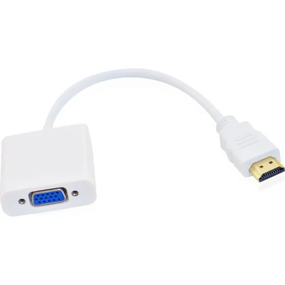 HDMI til VGA Adapter, Hvid, 18 cm, Full HD 1080p