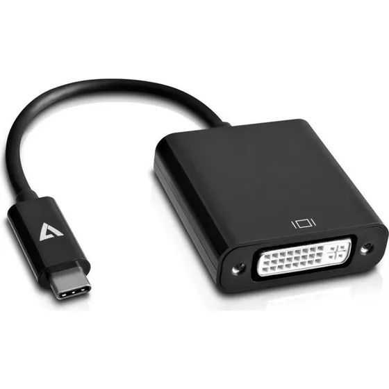 V7 USB-C til DVI Adapter, Sort