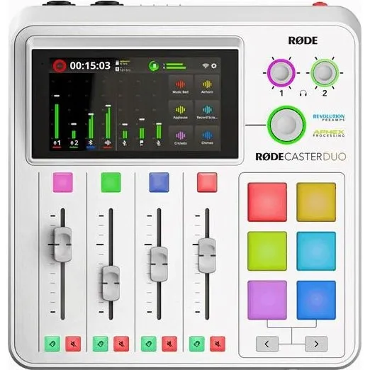 Røde RØDECaster Duo Hvid, 2 Kanaler med Indbygget Lydkort