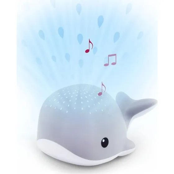 Zazu Wally the Whale projektor-natlampe, grå