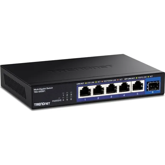 Trendnet TEG-S5061 6-Port 2.5G Switch, Sort