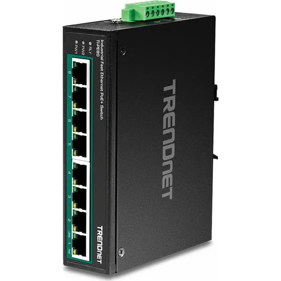 Trendnet TI-PE80 8-port PoE+ industriel switch, 1,6 Gbps