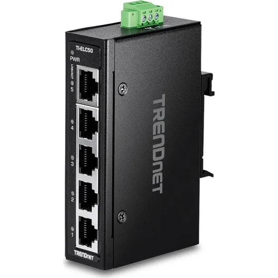 Trendnet TI-ELC50 5-Port Industriel Switch, Sort
