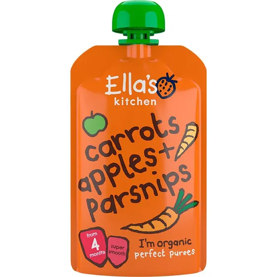 Ella's Kitchen Økologisk Æble, Gulerod & Pastinak Babymos 120 g