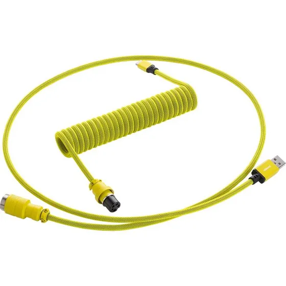 CableMod Pro Coiled Keyboard Kabel USB-C til USB-A, Dominator Yellow 1,5m