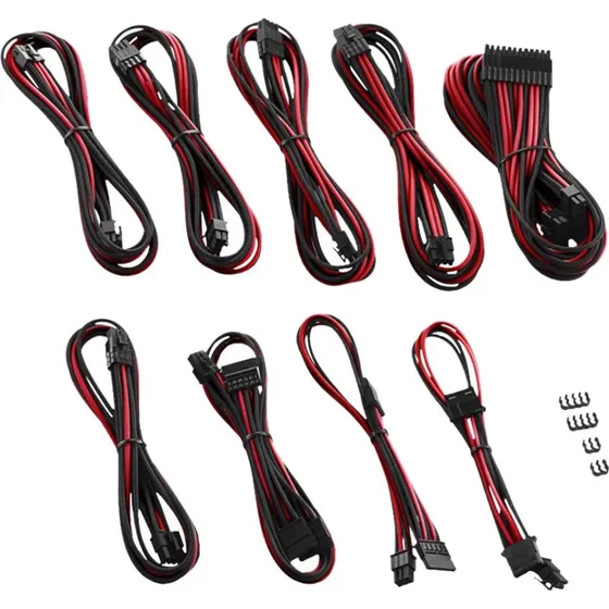 CableMod PRO Series ModMesh RT-Series Strømkabelpakke Sort Rød