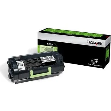 Lexmark 522H Høj Kapacitet Sort Toner, 25.000 Sider