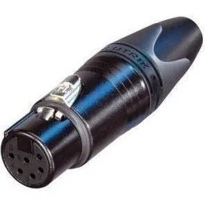 Neutrik NC6FXX-B 6-pin XLR hun - sort med guldkontakter
