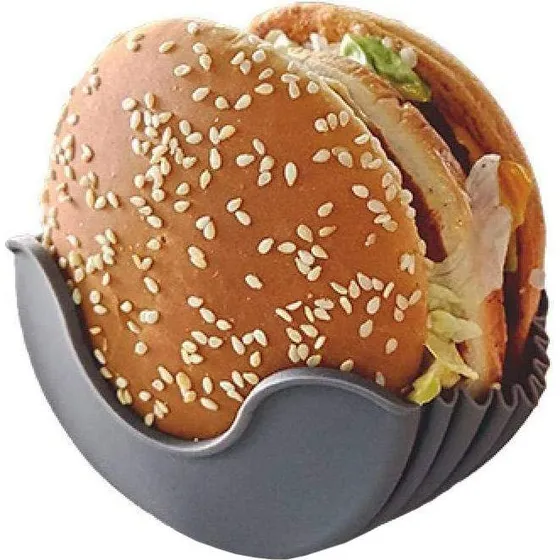 Silikone Hamburgerholder, Sort