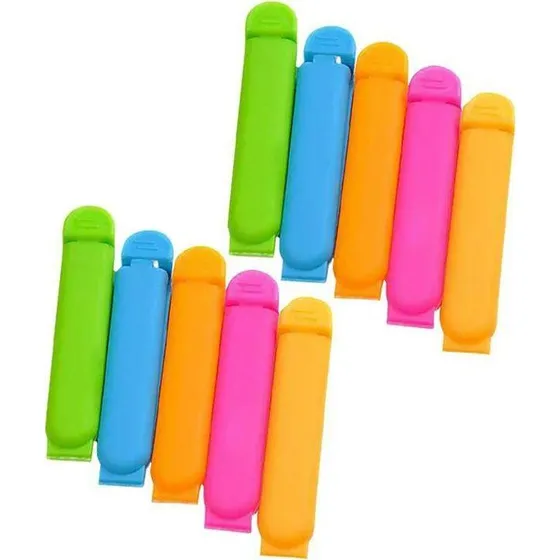 Bag Clips - 10 stk blandede farver