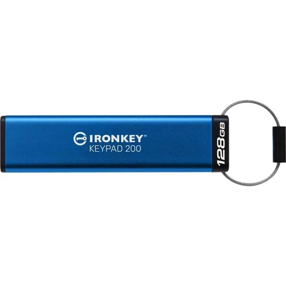 Kingston IronKey Keypad 200 128GB USB 3.2 Gen 1, blå