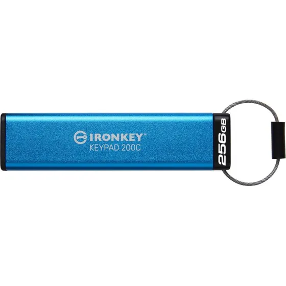 Kingston IronKey 200C 256GB USB-C USB-stick, blå