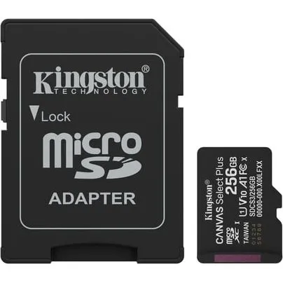 Kingston Canvas Select Plus 256 GB microSDXC 150 MB/s A1 med adapter