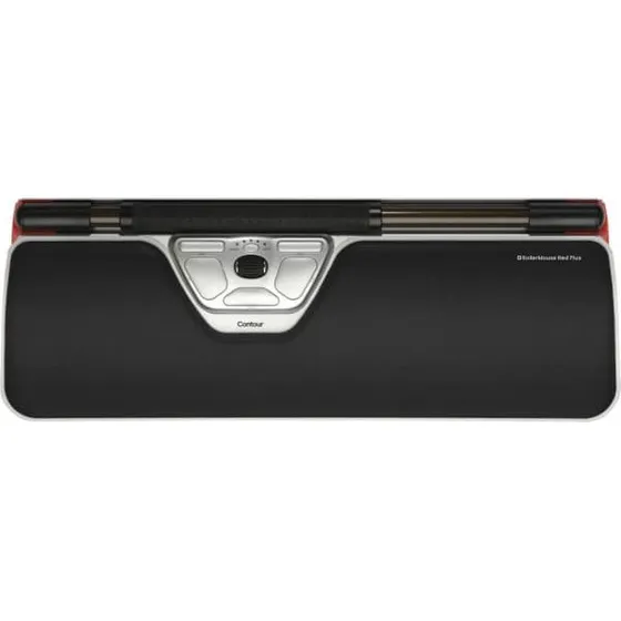 Contour RollerMouse Red Plus - Centreret mus, 7 knapper, kablet, sølv