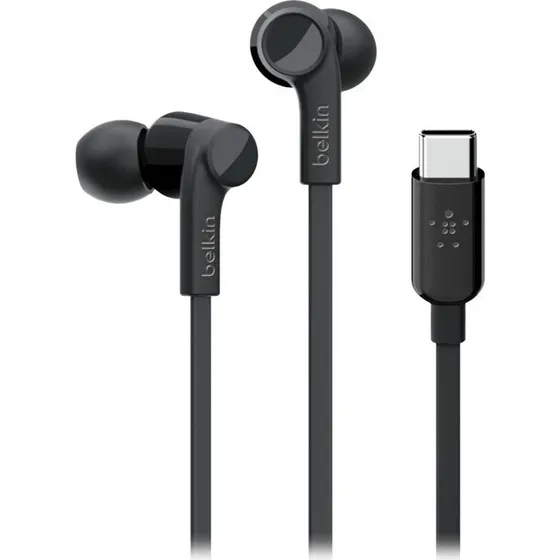 Belkin ROCKSTAR Øreproptelefoner Sort med Mik, USB-C