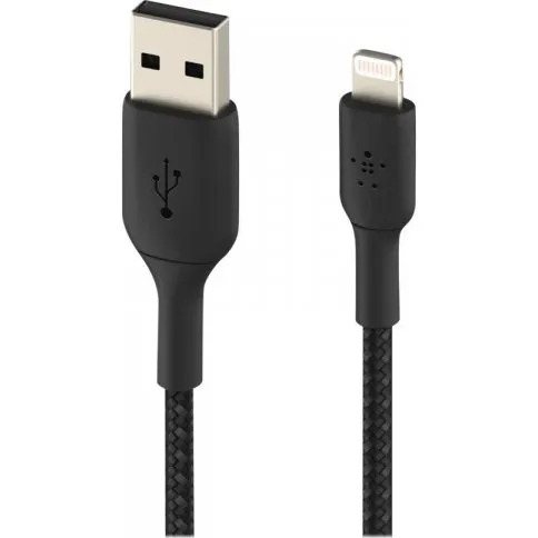 Belkin Boost Charge Lightning-kabel 2m, flættet, sort