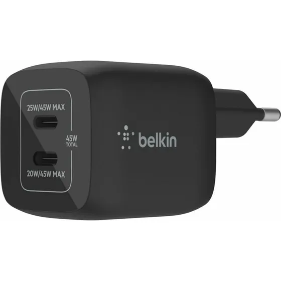 Belkin WCH011 60 W USB-C dobbelt vægoplader, sort