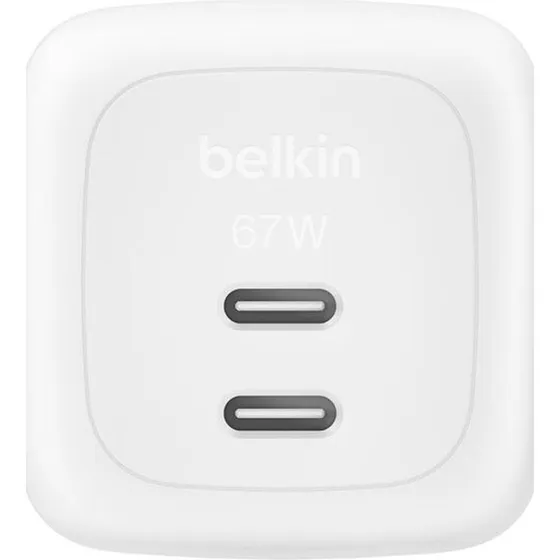 Belkin BoostCharge Pro 67W Vægoplader 2x USB-C Hvid