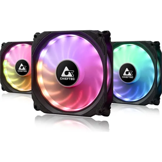 Chieftec CF-3012-RGB 3er-RGB Tornado 120 mm Sort