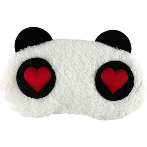 Kær Panda Fluffy Sovemaske til Rejser og Afslapning