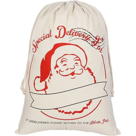 Julesæk, Special Delivery - 3, Rustik Bomuldsstof med Snore