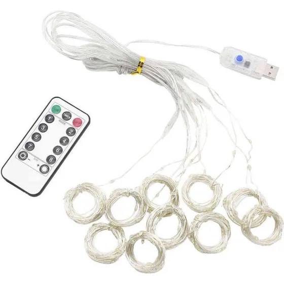Lumina USB-drevet LED-gardin - Koldt Lys