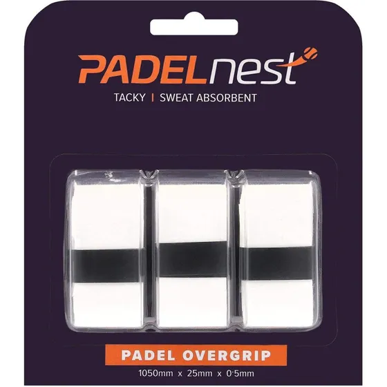 Padelnest 3x Overgrip Tacky Hvid