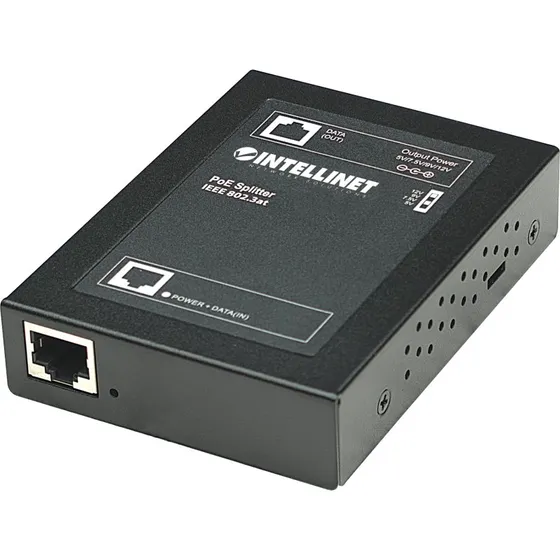 Intellinet PoE+ Splitter, 5-12V DC, Sort