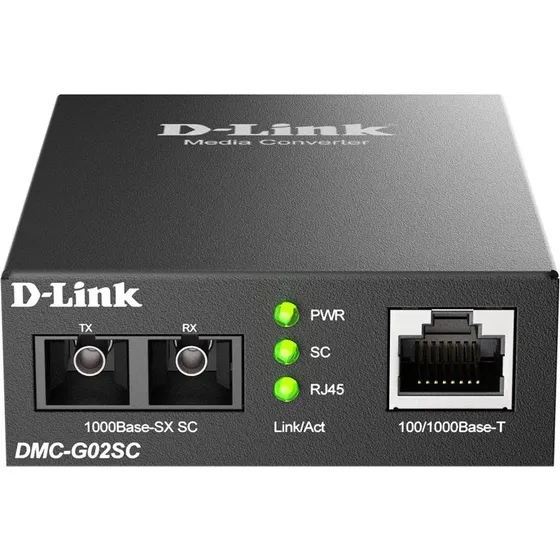 D-Link DMC-G02SC SC Fiber til 1000Base-T Mediekonverter (550m)