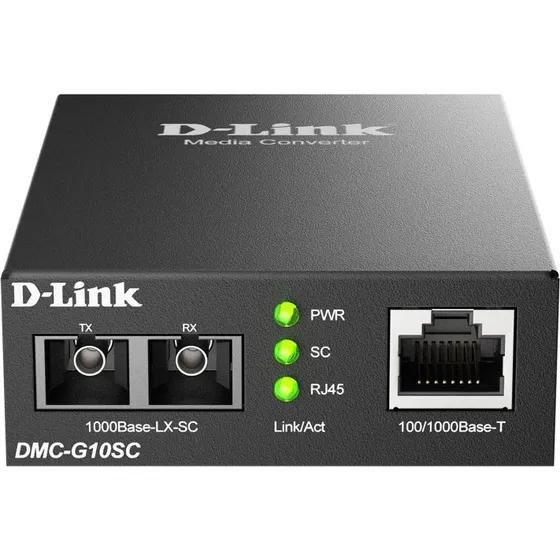 D-Link DMC-G10SC 100/1000Base-T til 1000Base-LX SC Single-mode Mediekonverter 10 km