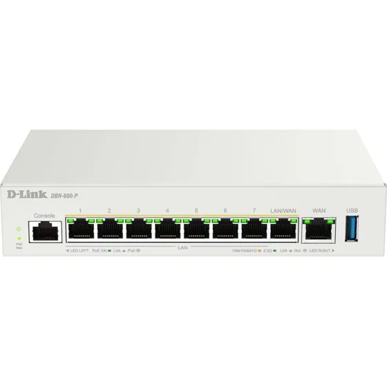 D-Link DBR-600-P/E Hvid 8-port 2,5 Gbps Router
