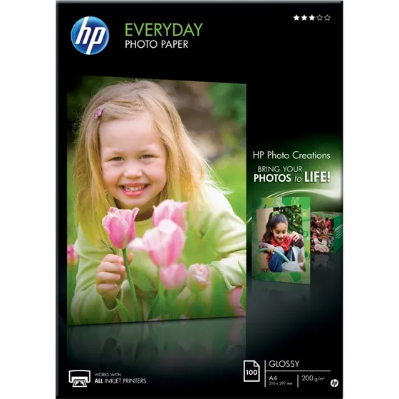 HP Everyday Fotopapir Glans A4 100 ark Q2510A
