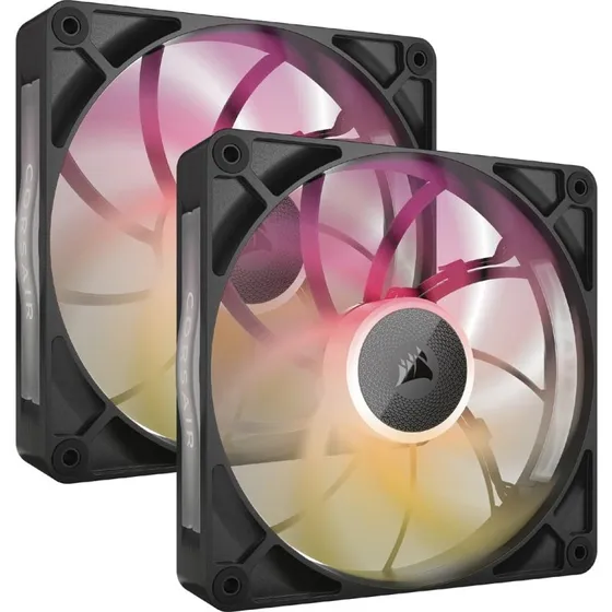 Corsair iCUE LINK RX140 MAX RGB 2-pack, 140 mm, Sort med RGB