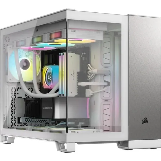 Corsair 2500X Micro ATX Hvid/Satin Grå med Hærdet Glas