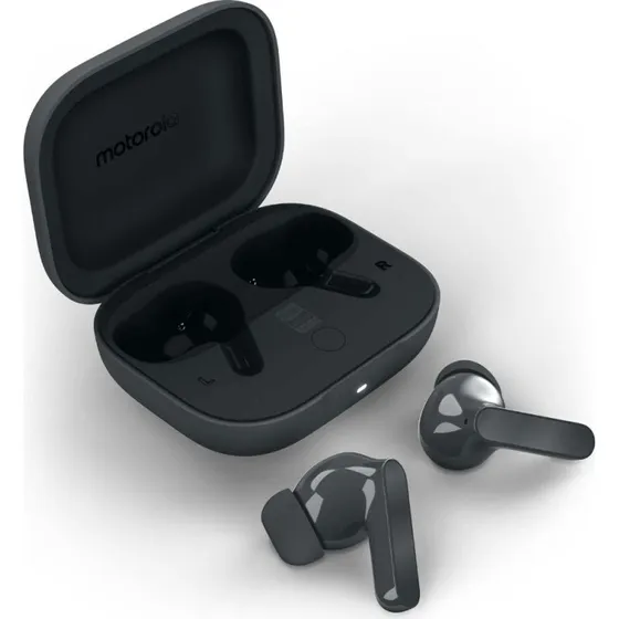 Motorola Moto Buds Bass - Trådløse in-ear høretelefoner med ladeetui, Sort