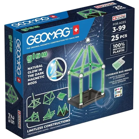 Geomag Glow Recycled 25 Dele – Magnetisk byggesæt med selvlysende dele