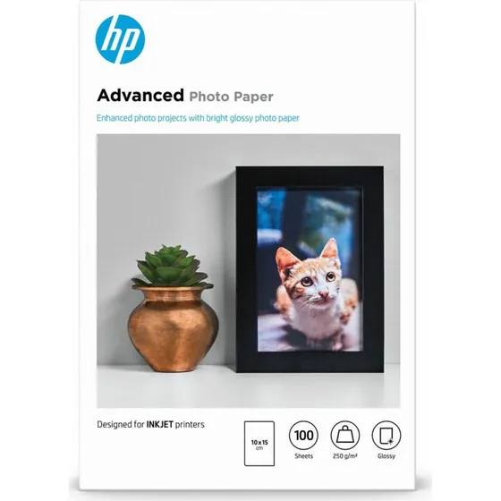 HP Advanced Fotopapir Glans 10x15 cm 250 g/m² 100 ark