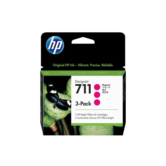 HP 711 Magenta Blækpatron 3-pak (CZ135A)