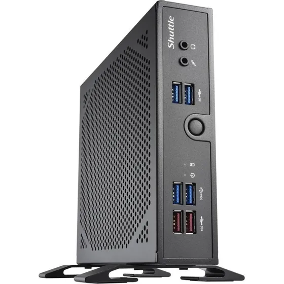 Shuttle XPC Slim DS50U Celeron 7305, fanless, 2× LAN, sort