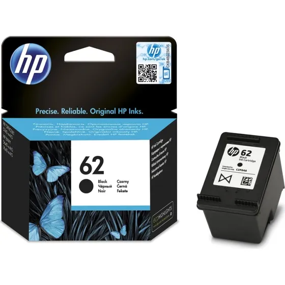 HP 62 Sort Blækpatron, 200 Sider